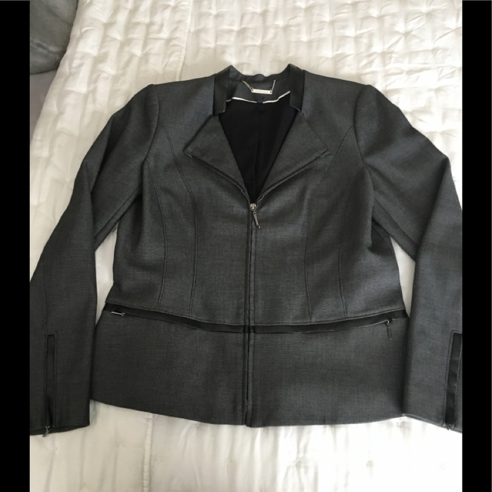 NWOT WHBM faux leather blazer